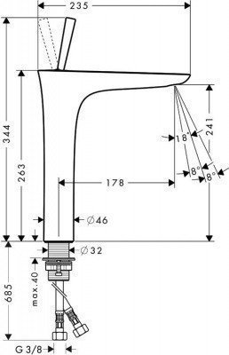 Смеситель для раковины  Hansgrohe  -  PuraVida (15072400)