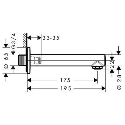 Излив на ванну Hansgrohe - Talis S (72410000)