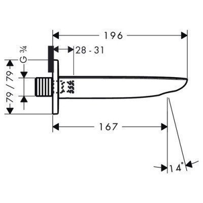 Излив на ванну Hansgrohe - PuraVida (15412400)