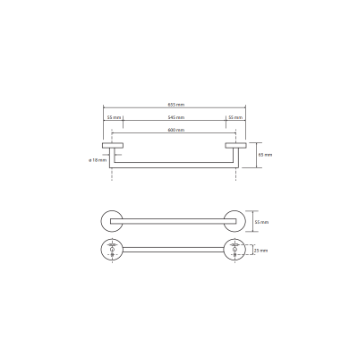 Полотенцедержатель Bemeta WHITE 600 мм, белый (104204044)