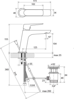 Смеситель для умывальника Ravak Classic CL 011.00 с донным клапаном (X070081) Смеситель для умывальника Ravak Classic CL 011.00 с донным клапаном (X070081)