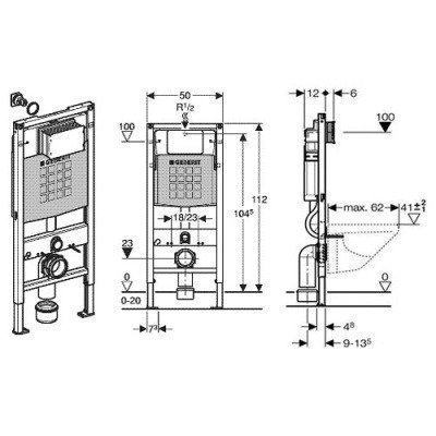 Система инсталляции для подвесного унитаза GEBERIT - DUOFIX UP320 (111.300.00.5)