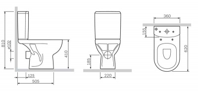 Унитаз-компакт AM.PM Gem, напольный, с быстросъемным сиденьем микролифт (C908607SC)