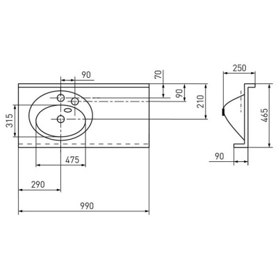 Раковина Акватон - Отель 3 100 см левая с навесами (1A70073NOT01L) Раковина Акватон - Отель 3 100 см левая с навесами (1A70073NOT01L)
