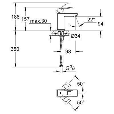 Смеситель для раковины Grohe - Eurocube (23132000)