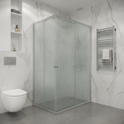 Душевое ограждение Niagara Eco NG-1018-14QMT (100х80х190) прямоугольник,раздвижное,хром,стекло матовое,1 место (NG-1018-14QMT)