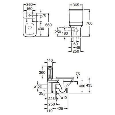 Унитаз напольный (чаша) Roca - Dama-N (342787000)