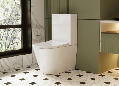 Унитаз ABBER Bequem компакт белый, безободковый (AC1112)