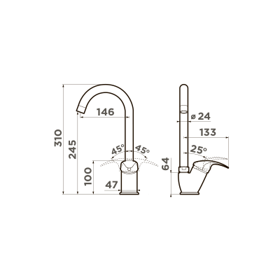 Смеситель для кухни Omoikiri Umi-DC             (4994271)