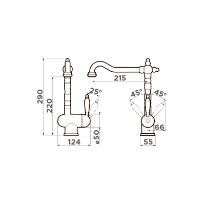 Смеситель для кухни Omoikiri Kyoto-AB (4994287)
