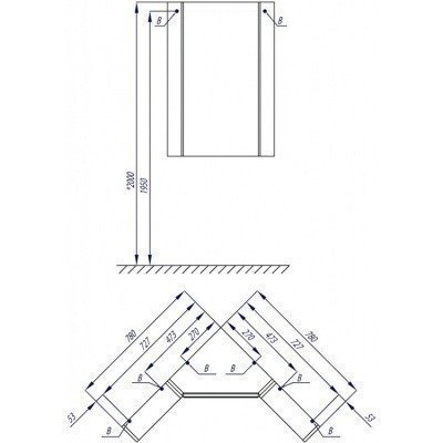 Центральный модуль зеркального шкафа - Кантара (1A205702ANW70)