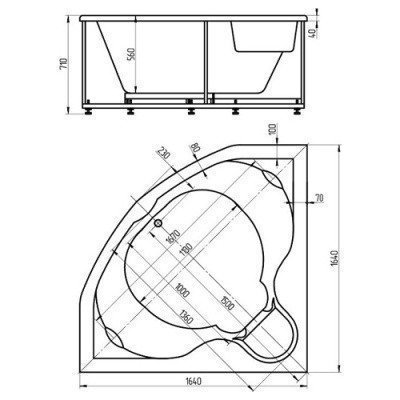 Ванна акриловая Aquatek - Сириус 164x164 (SIR164-0000002)