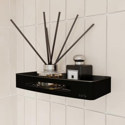 Полка, нержавеющая сталь, черная, IDDIS (SHE10SBi44)