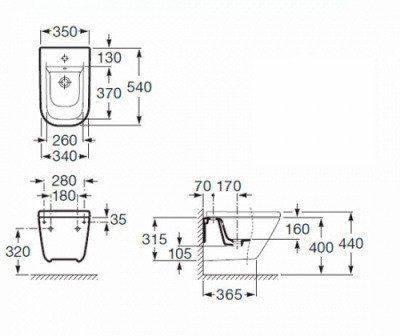 Биде подвесное ROCA - Gap (357475000)