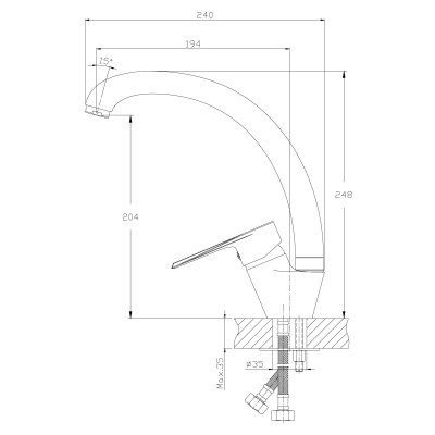 Смеситель Rossinka для кухни (RS28-23)