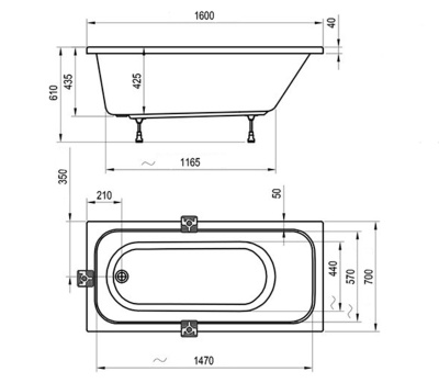 Ванна Ravak Chrome 160x70 (C731000000)
