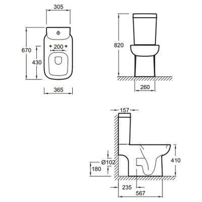 Унитаз напольный (чаша) Jacob Delafon - Replay (4973K-00)