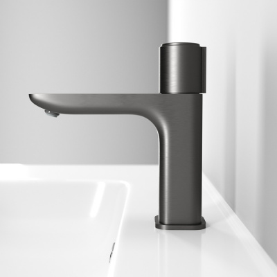 Смеситель для умывальника с инновационным управлением Push Control, графит, Slide, IDDIS (SLIGMBTi01)