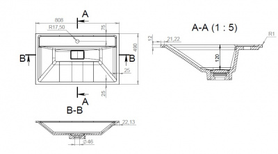 Раковина со сливом-переливом, 80 см AM.PM Inspire 2.0 (M50AWPX0801WG)