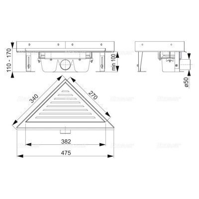Душевой лоток - AlcaPlast (ARZ1) угловой
