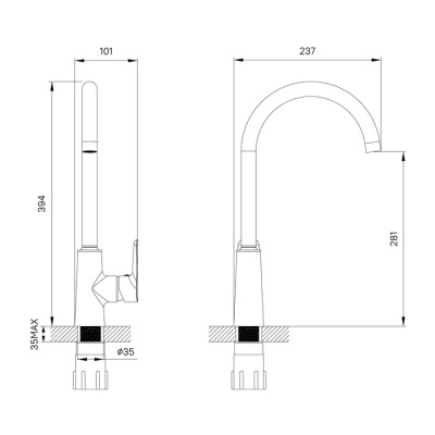 Смеситель для кухни, Cloud, IDDIS (CLOWG00i05)