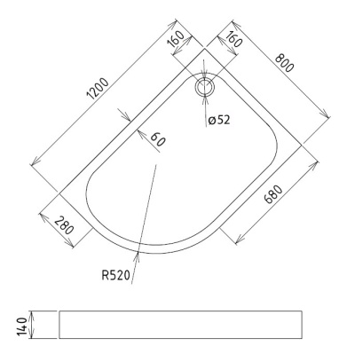Душевой поддон Gemy (ST18 R)