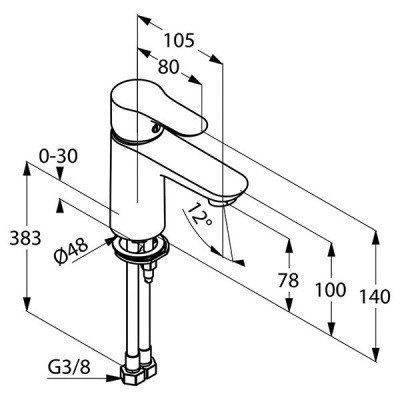 Смеситель для раковины Kludi - OBJEKTA (321260575) Смеситель для раковины Kludi - OBJEKTA (321260575)