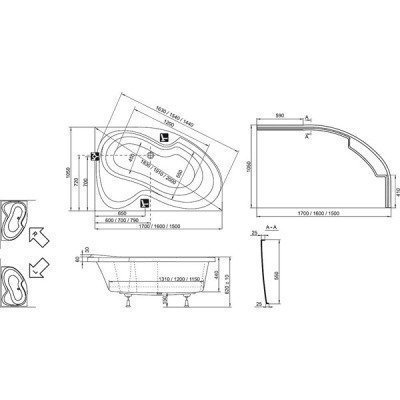 Ванна акриловая Ravak - Rosa II 150 правая (CJ21000000)