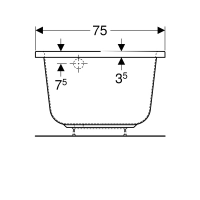 Ванна асимметричная, 160х75 Geberit Renova (657260000)