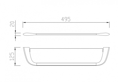 Полка стеклянная ABBER Nord хром (AA1555)