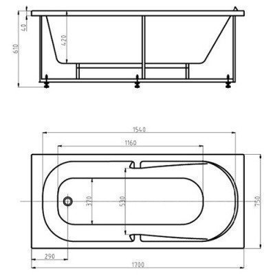 Ванна акриловая Aquatek - Лея 170x75 (LEY170-0000021)