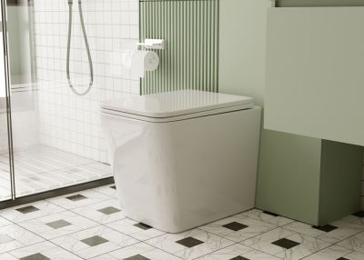 Унитаз ABBER Rechteck приставной белый, безободковый (AC1211)