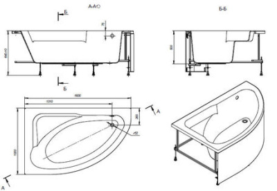 Акриловая ванна Roca Welna 160x100 асимметричная левая белая (ZRU9302997) Акриловая ванна Roca Welna 160x100 асимметричная левая белая (ZRU9302997)