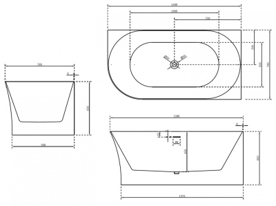 Акриловая ванна ABBER (AB9258-1.5 R)
