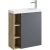 Подвесная тумба Aqwella Alba 60 см правая с одной дверью и открытыми полочками, цвет: корпус - дуб давос, фасад - серый матовый (ALB0106RDD+ALB0706GRМ)