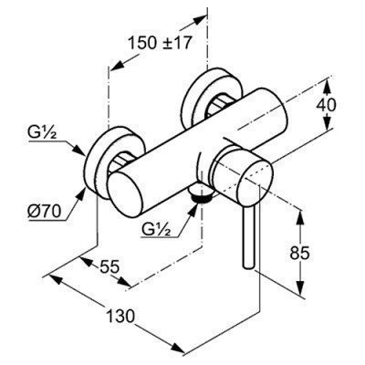 Смеситель для душа Kludi - Bozz (388310576)