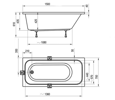 Ванна Ravak Chrome 150x70 (C721000000)