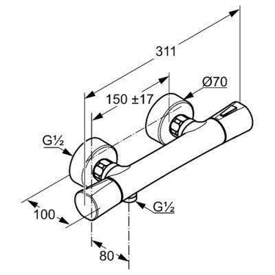 Смеситель для душа Kludi - Zenta (351000538)