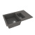 Кухонная мойка Lemark RAMZA 760 врезная прямоугольная с доп.чашей и крылом из кварцгранита цвет: Серый шёлк (9910041)
