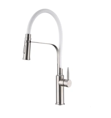 Смеситель AVIVACOM с гибким изливом (Белый) (SW4926)