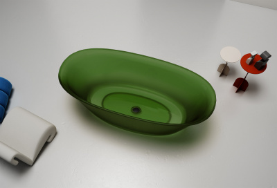 Прозрачная ванна ABBER Kristall зеленая (AT9707Emerald)