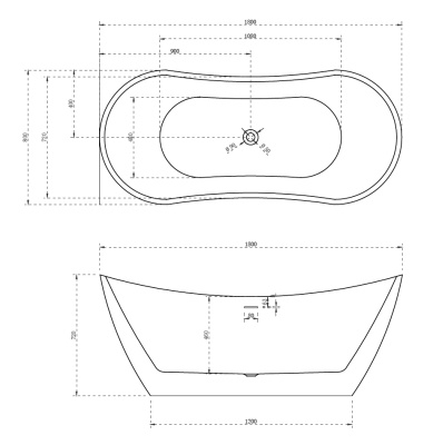 Акриловая ванна ABBER (AB9322)