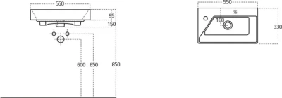 Раковина Jorno Слим Синерджи 55 (17055-KL)