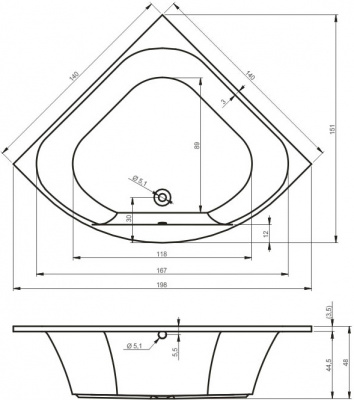 Ванна акриловая RIHO ATLANTA (BB7000500000000)