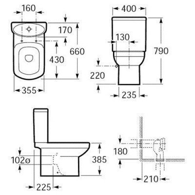 Унитаз напольный (чаша) Roca - Dama Senso (342517000)