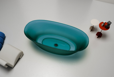 Прозрачная ванна ABBER Kristall бирюзовая (AT9707Aquamarin)