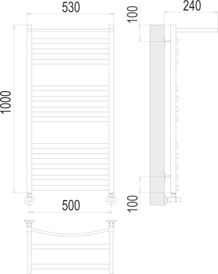 Водяной полотенцесушитель Terminus Енисей с/п П13 500х1000 (4670078529572)