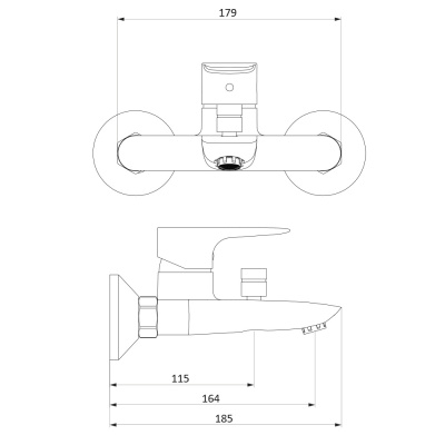 Смеситель для ванны и душа Damixa Origin Evo (781000000) Смеситель для ванны и душа Damixa Origin Evo (781000000)