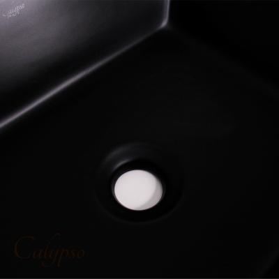 Раковина чёрная накладная Calypso прямоугольная 475х370х140мм (CS2074-MB)
