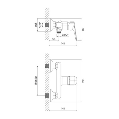 Смеситель для душа, Vibe, IDDIS (VIBSB00i03WA)